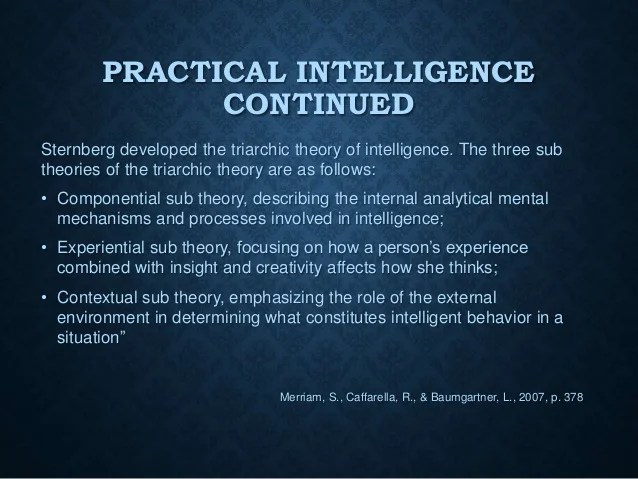 Nature of intelligence Presentation