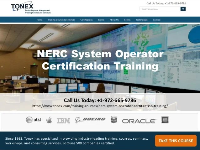 NERC System Operator Certification Training
