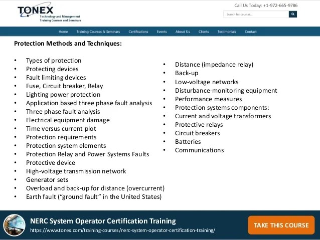 NERC System Operator Certification Training