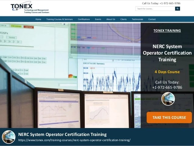 NERC System Operator Certification Training