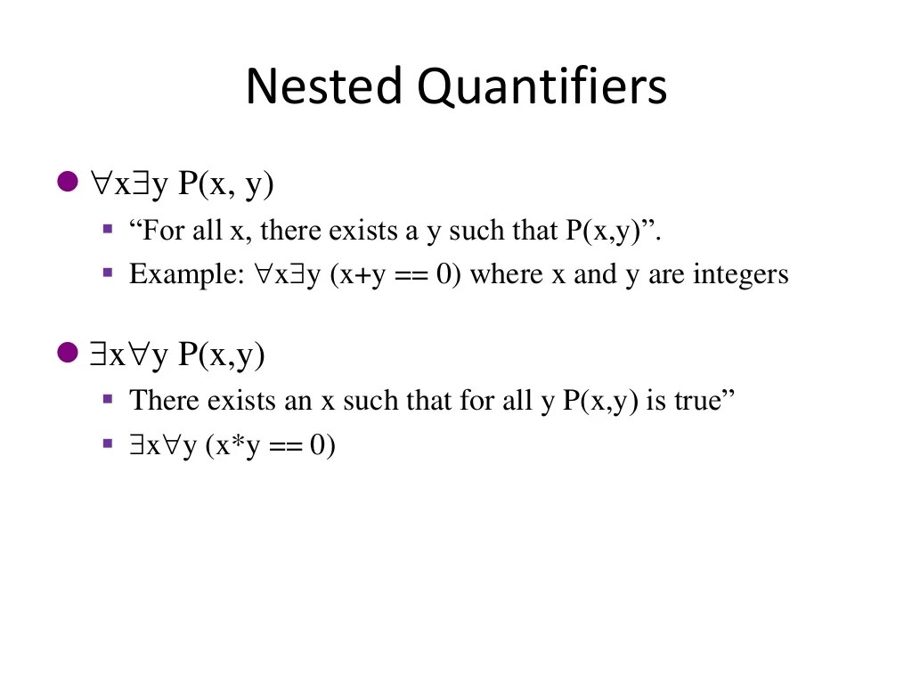 Nested quantifiers