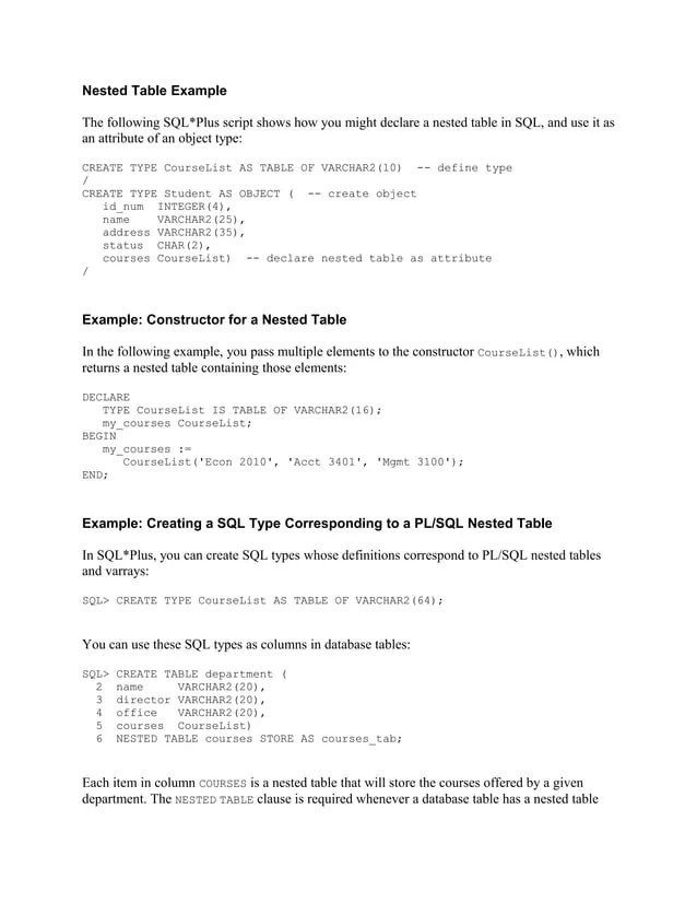 Nested table example PDF