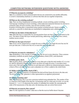 Networking interview questions | PDF