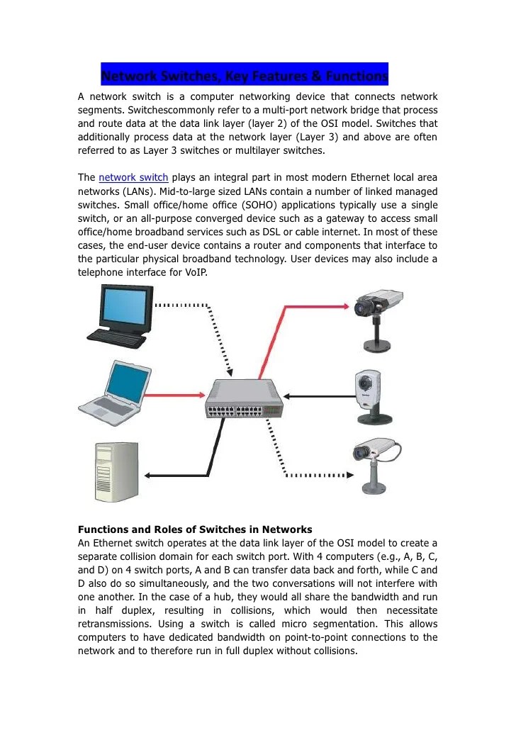 Network switches, key features & functions
