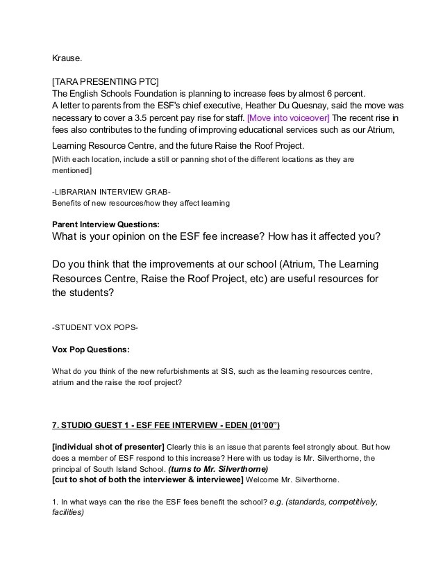 News Outline Script