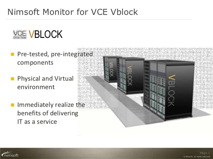 Nimsoft for Vblock Infrastructure Platforms