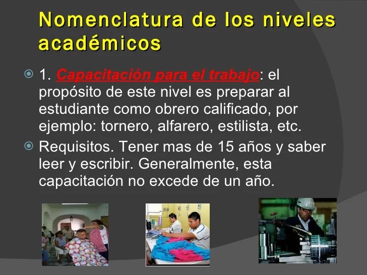 Niveles académicos