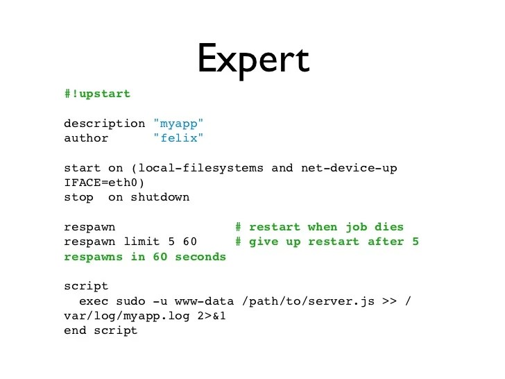 The clean code example in node.js