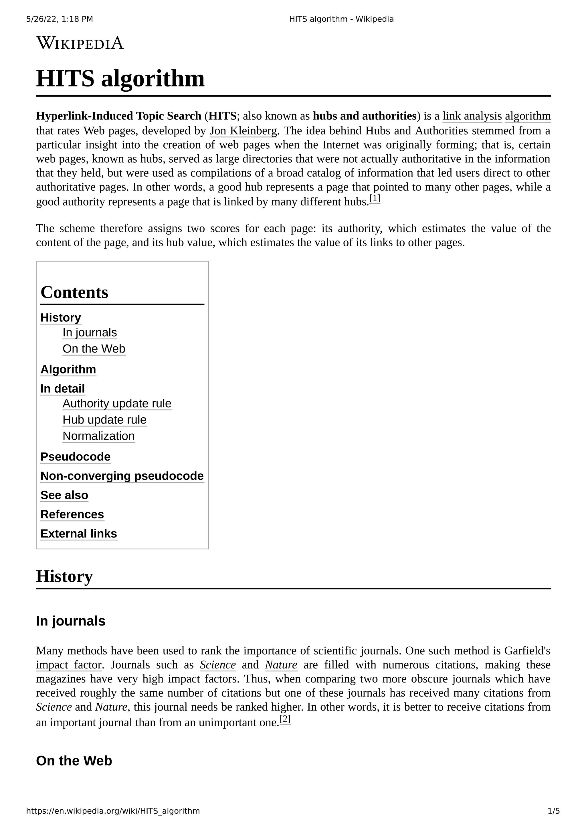 HITS algorithm NOTES PDF
