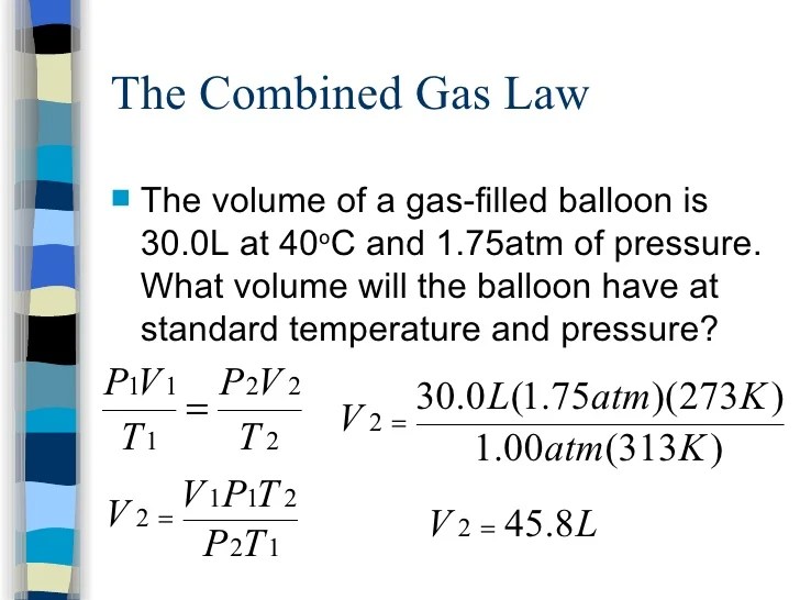 What Is The Combined Gas Law Linda Media
