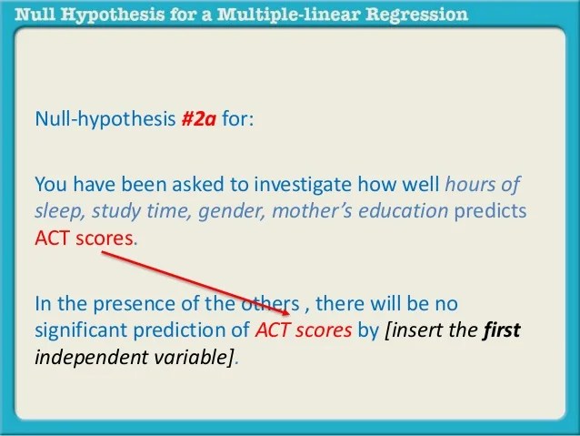 Null Hypothesis For Multiple Linear Regression