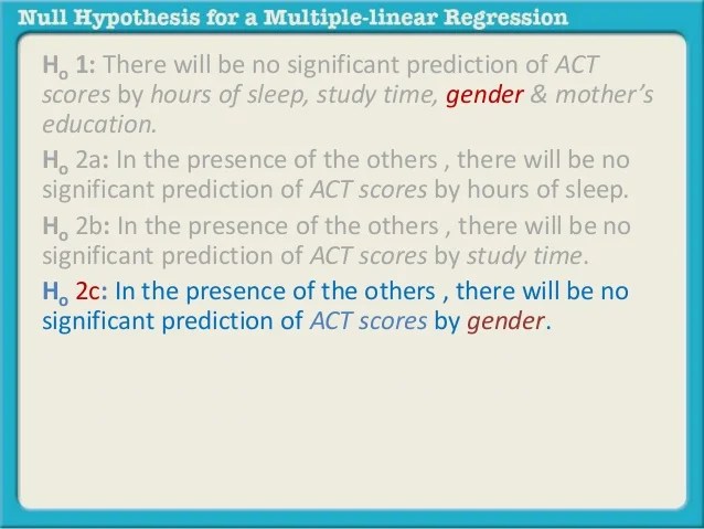 Null Hypothesis For Multiple Linear Regression