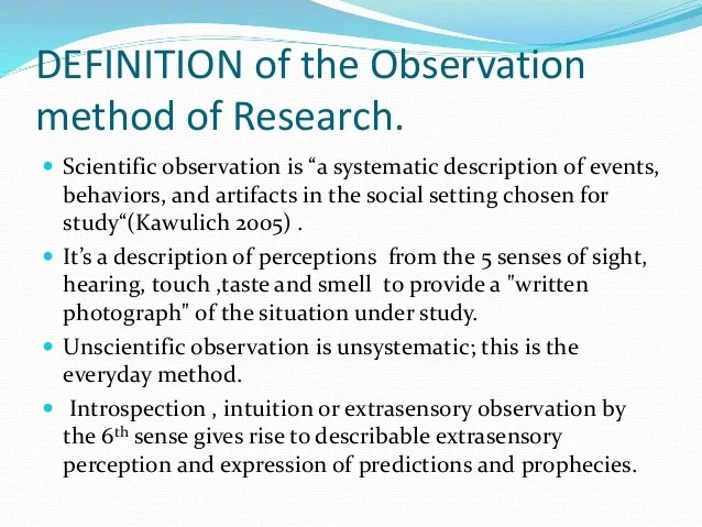 Observation methods of data collection in behavioral science