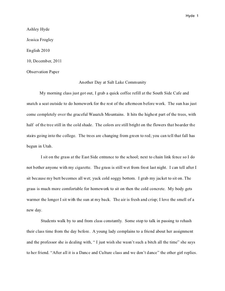 Observation paper