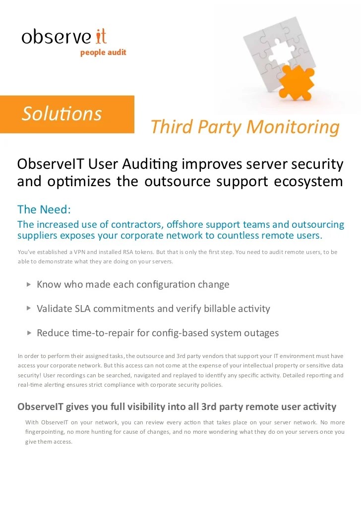 ObserveIT Remote Access Monitoring Software Third Party Monitoring S…