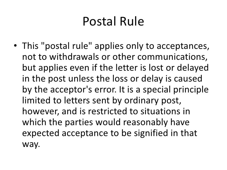 Offer & acceptance acceptance