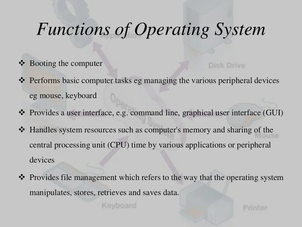 Functions Of Operating Systems