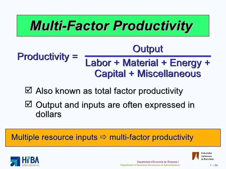 62 FORMULA FOR MULTIFACTOR PRODUCTIVITY, MULTIFACTOR PRODUCTIVITY