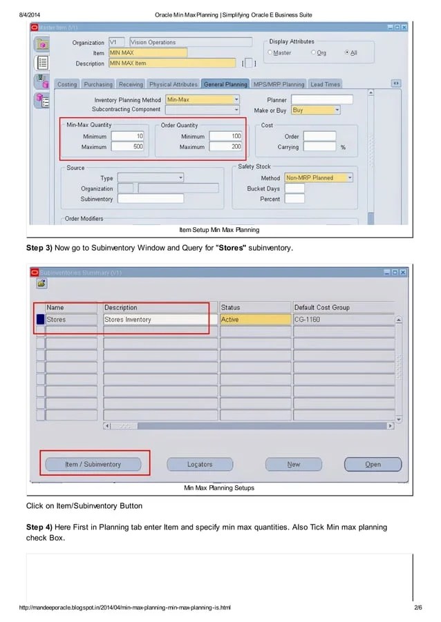 Oracle minmaxplanning PDF