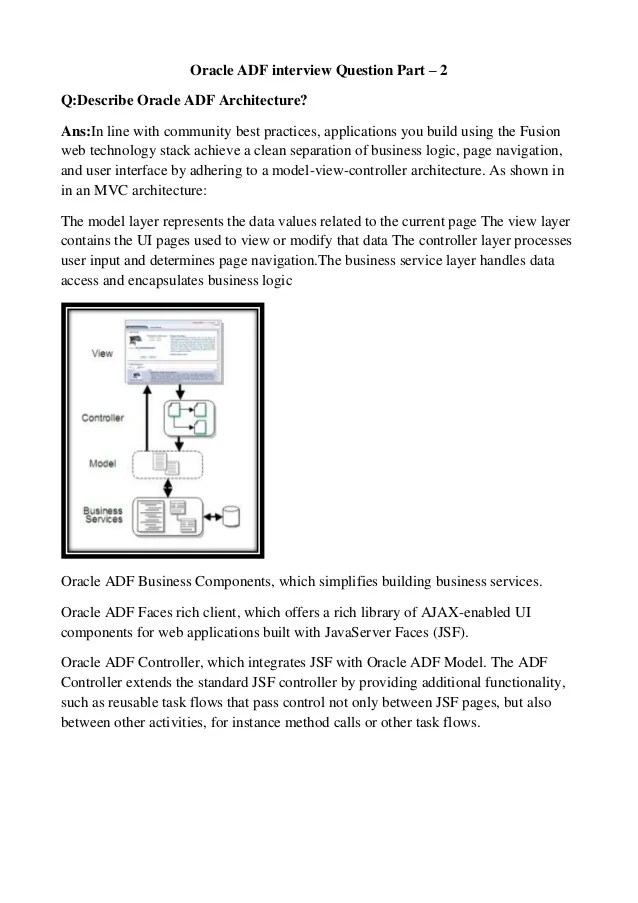 Oracle App Development Framework interview questions