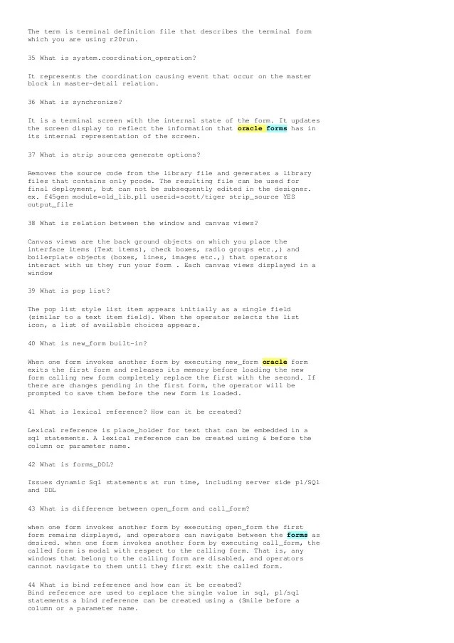 Oracle developer interview questions(entry level)