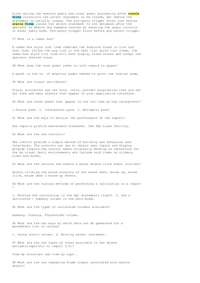 Oracle developer interview questions(entry level)
