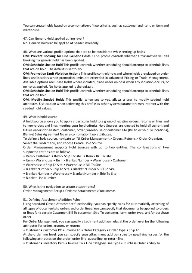 Oracle R12 SCM Functional Interview Questions Order Management,