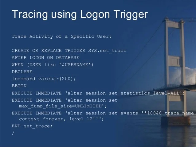 Oracle Tracing