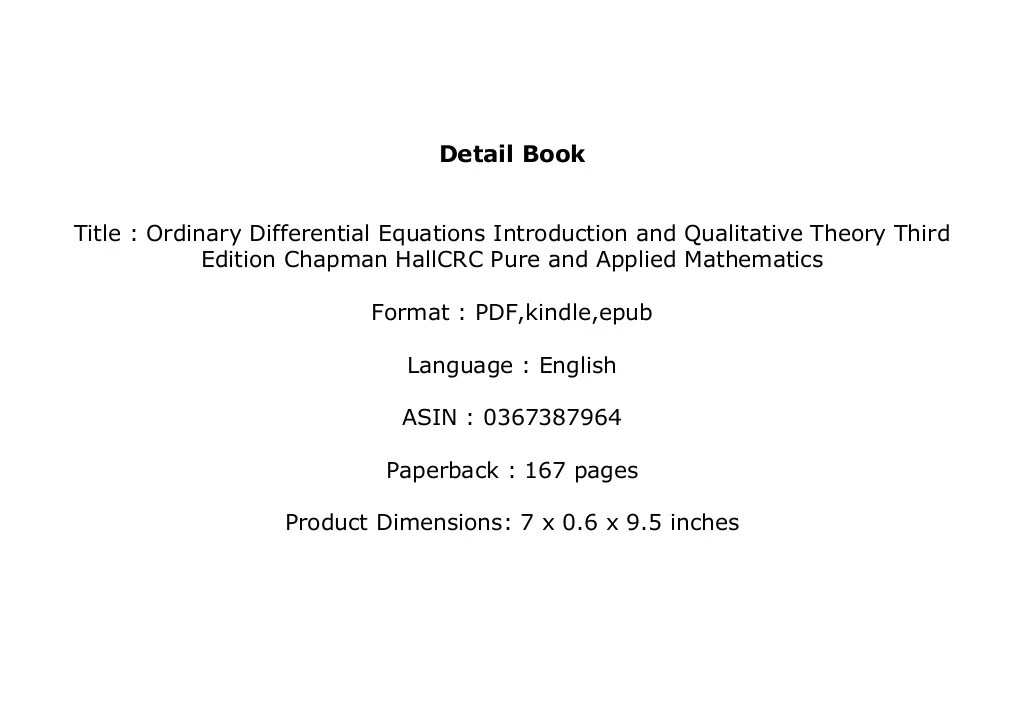 [FREE] LIBRARY Ordinary Differential Equations Introduction and Qua…
