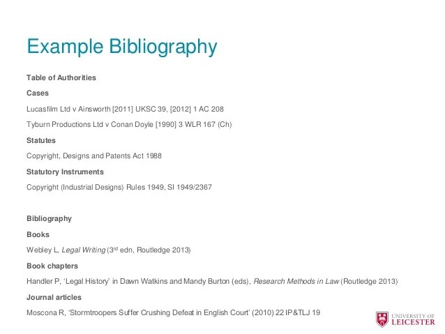 Oscola bibliography order, How to Compose an OSCOLA Bibliography