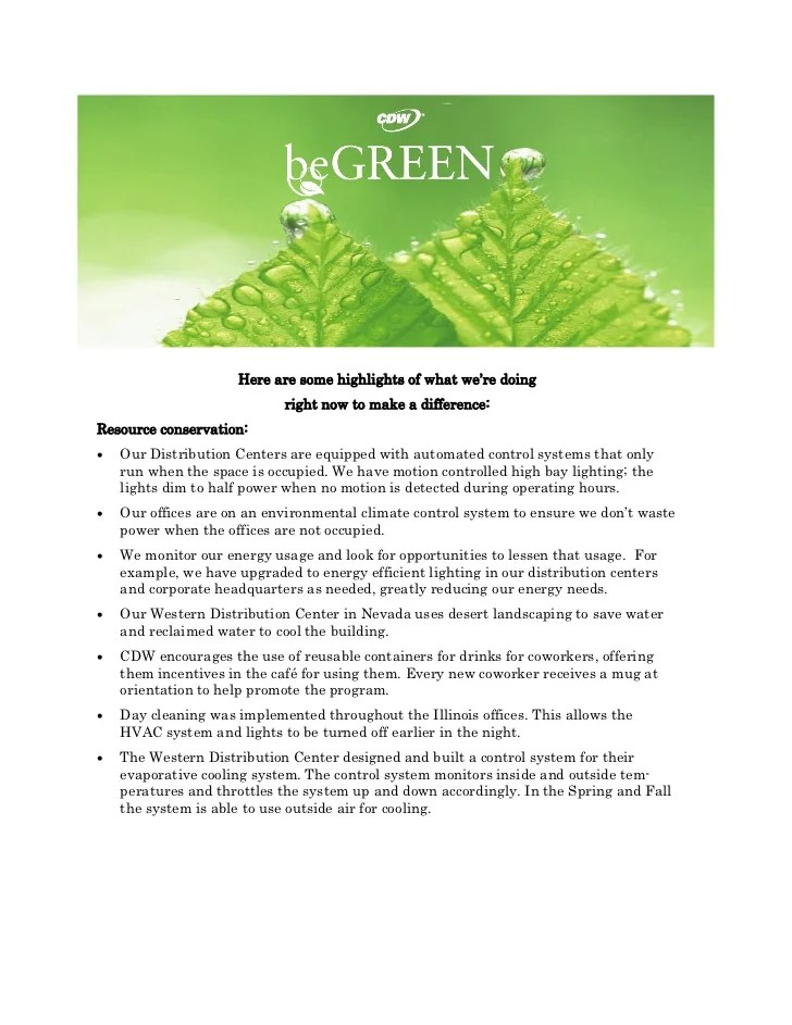 Our Commitment To The Environment 2010