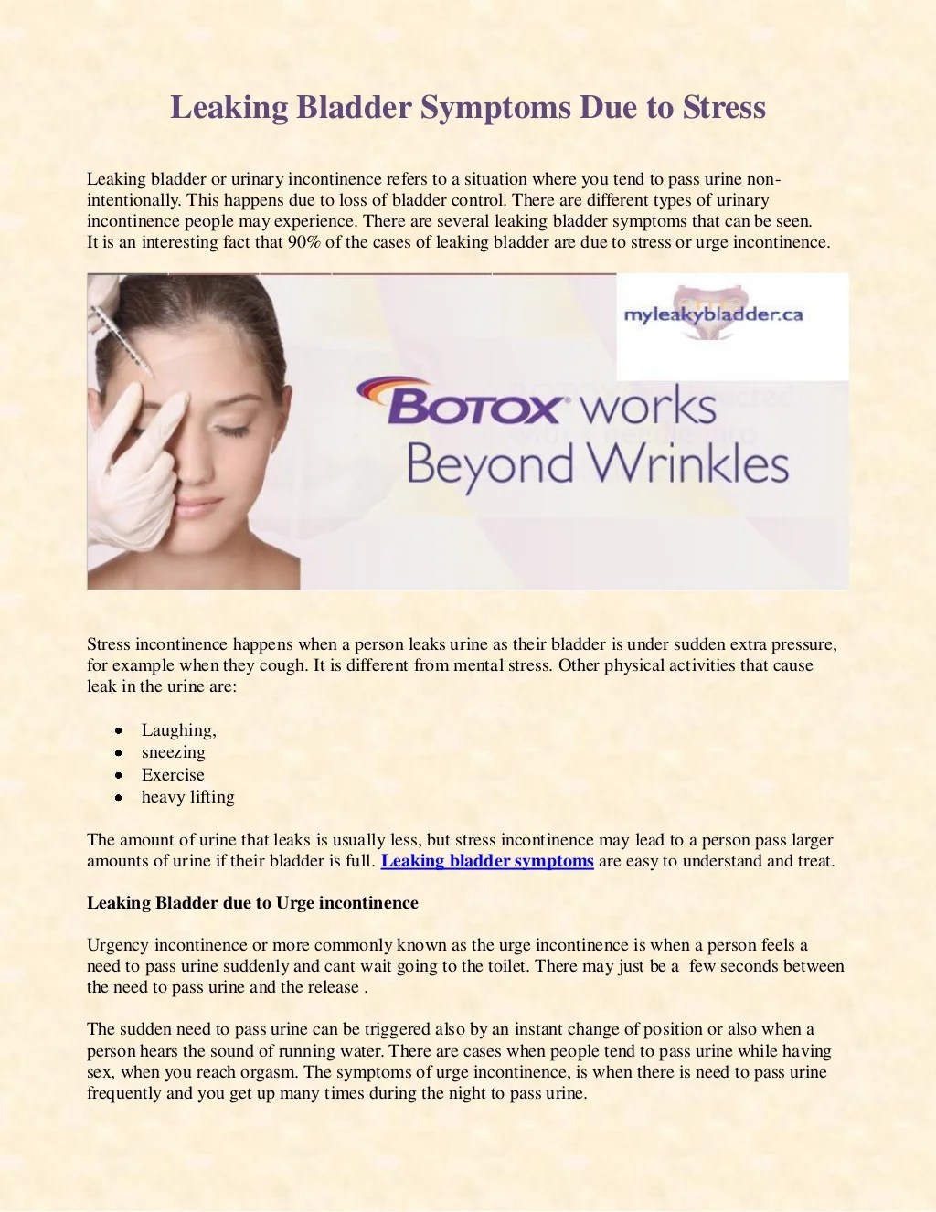 Overflow incontinence