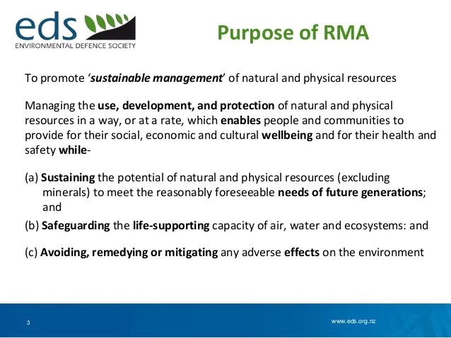 Overview of the Resource Management Act 1991