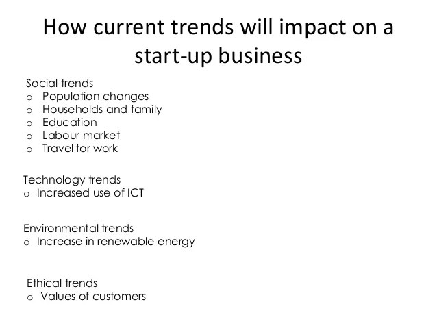How current trends will impact on a startup business