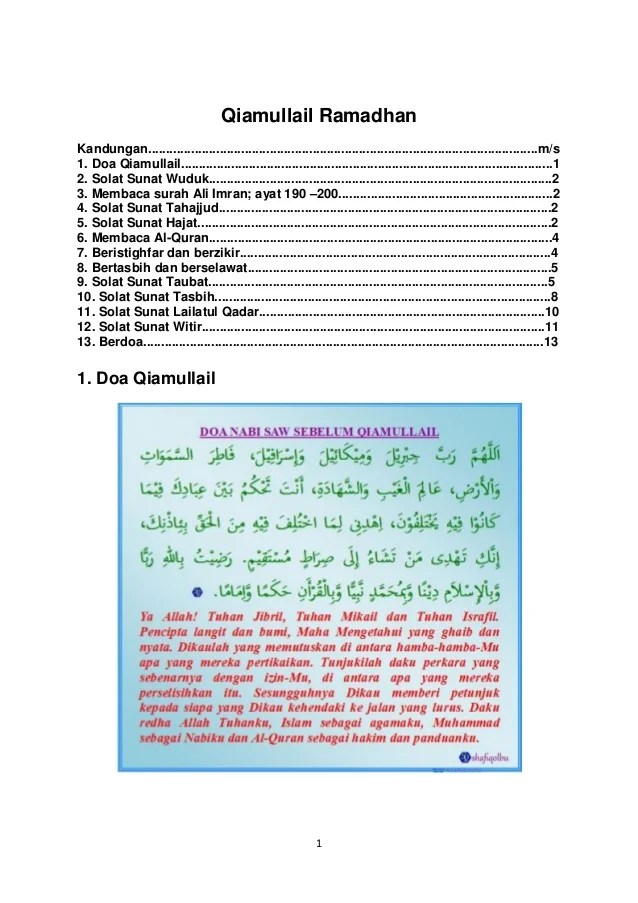 Panduan Qiamullail Jakim Pdf Panduan Qiamullail Jakim Ana Suhana