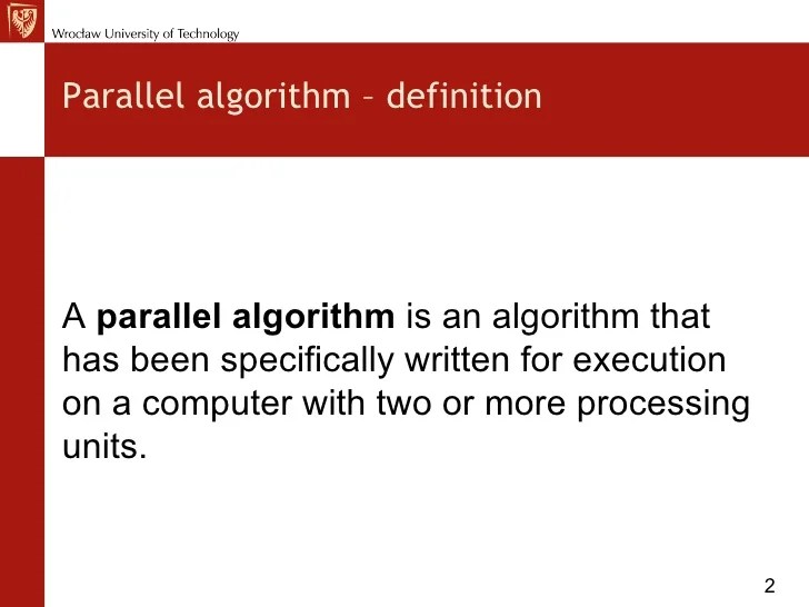 Parallel algorithms