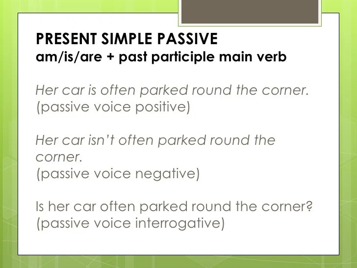 Passive voice basic