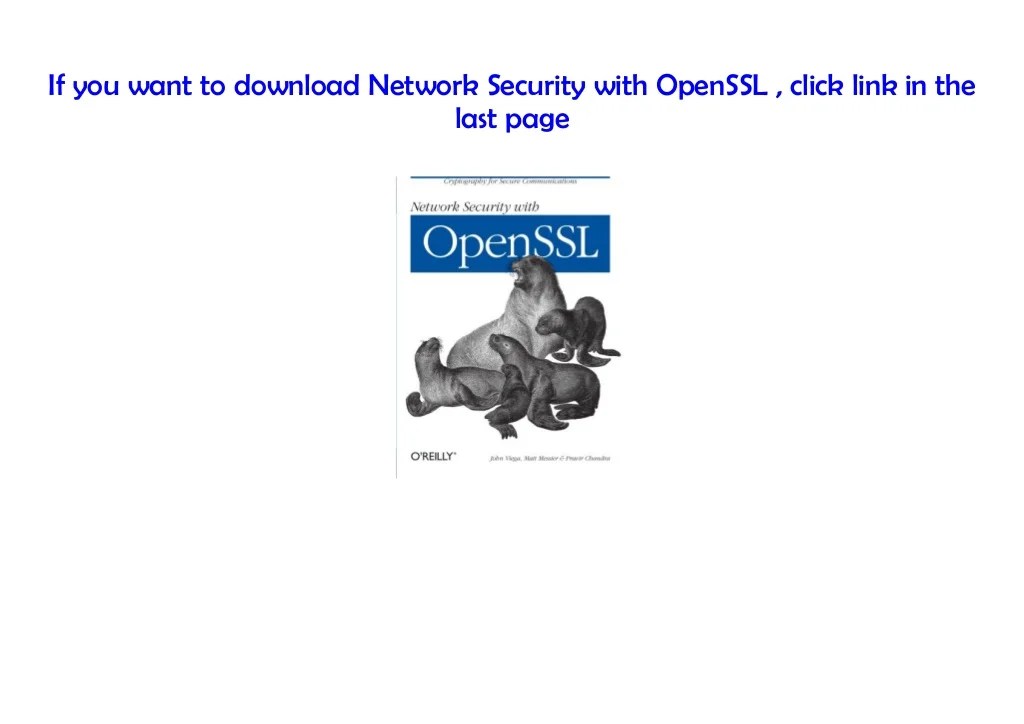 [Doc] Network Security with OpenSSL