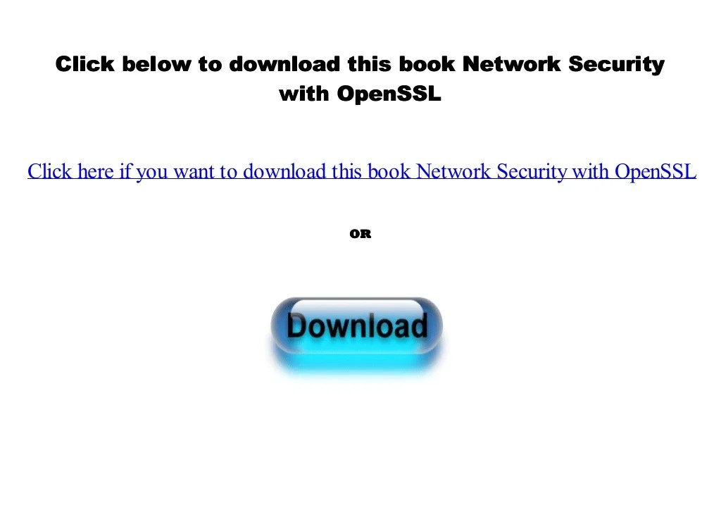 [Doc] Network Security with OpenSSL