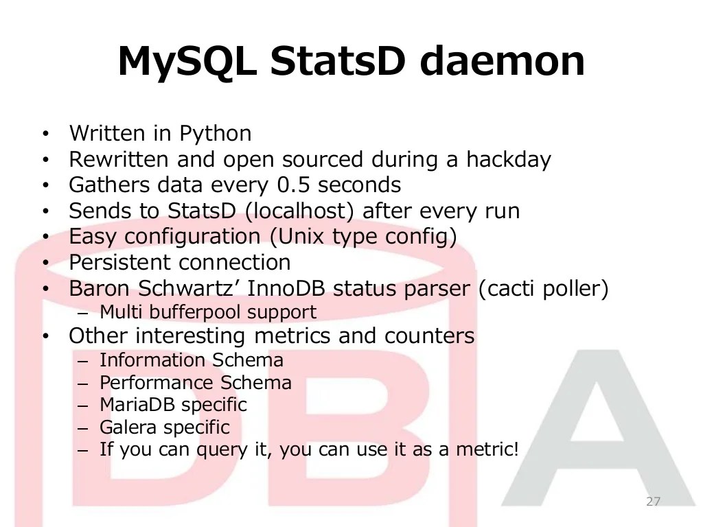 MySQL performance monitoring using Statsd and Graphite