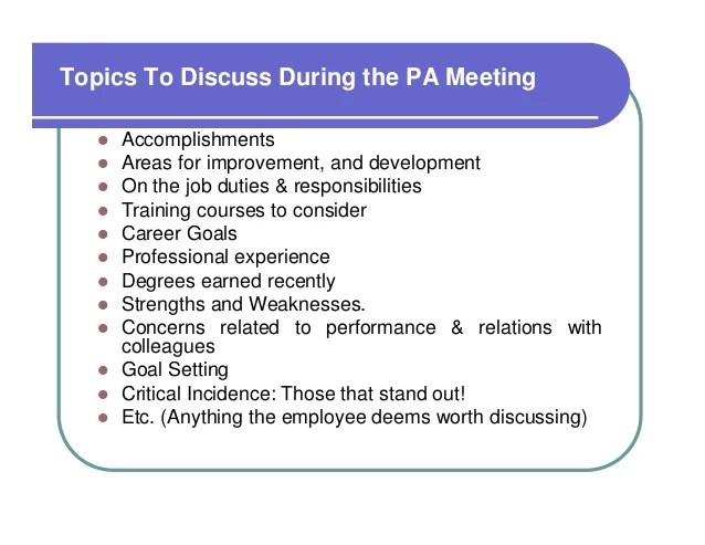Performance management framework