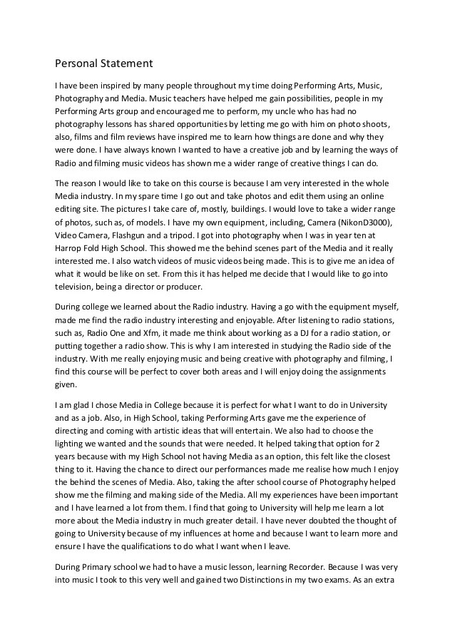 Personal statement