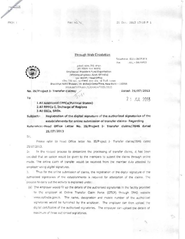 Pf digital signature circular