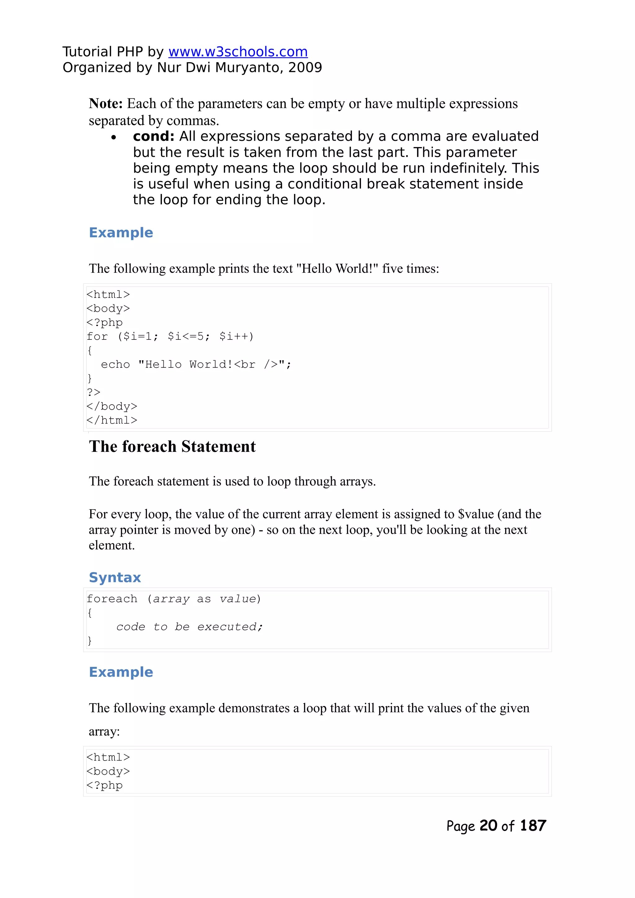 Php tutorial(w3schools)