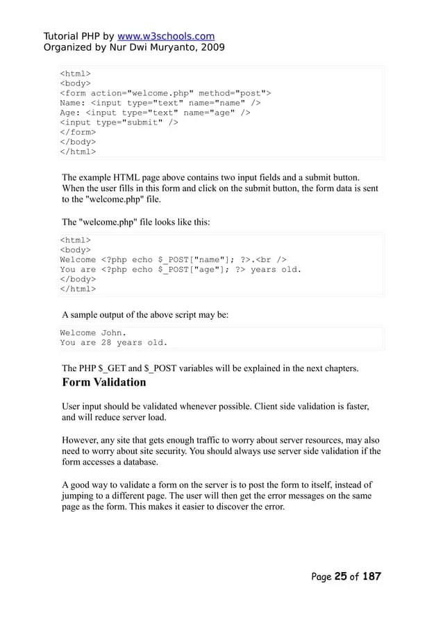 Php tutorial(w3schools) PDF