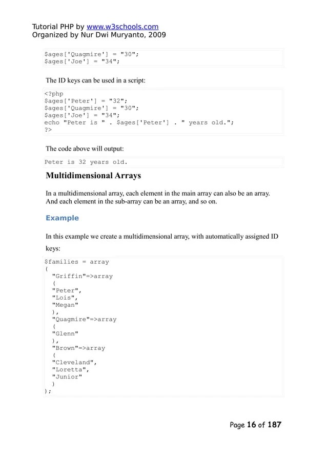 Php tutorial(w3schools) PDF