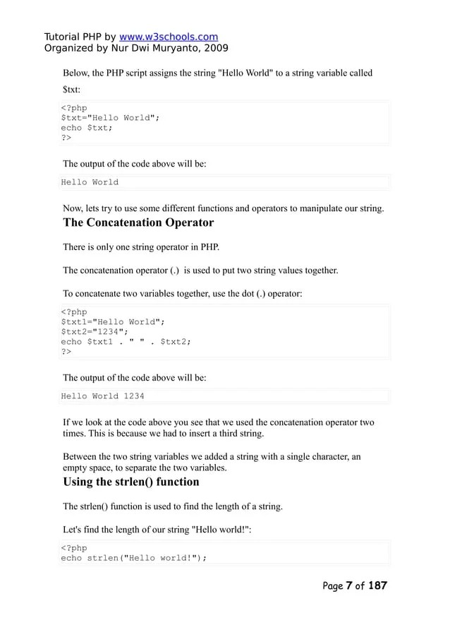 Php tutorial(w3schools) PDF