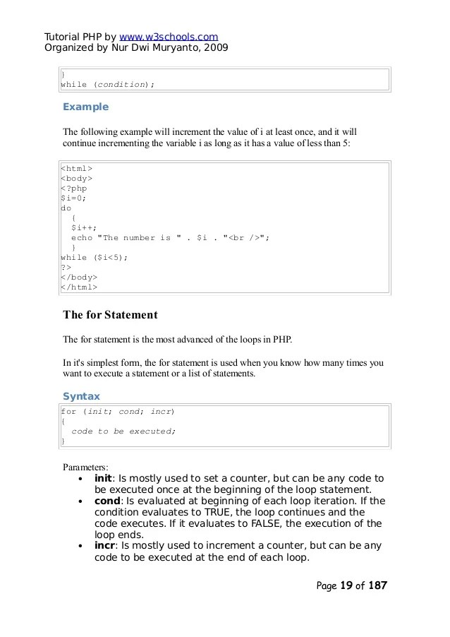 Php tutorial(w3schools)