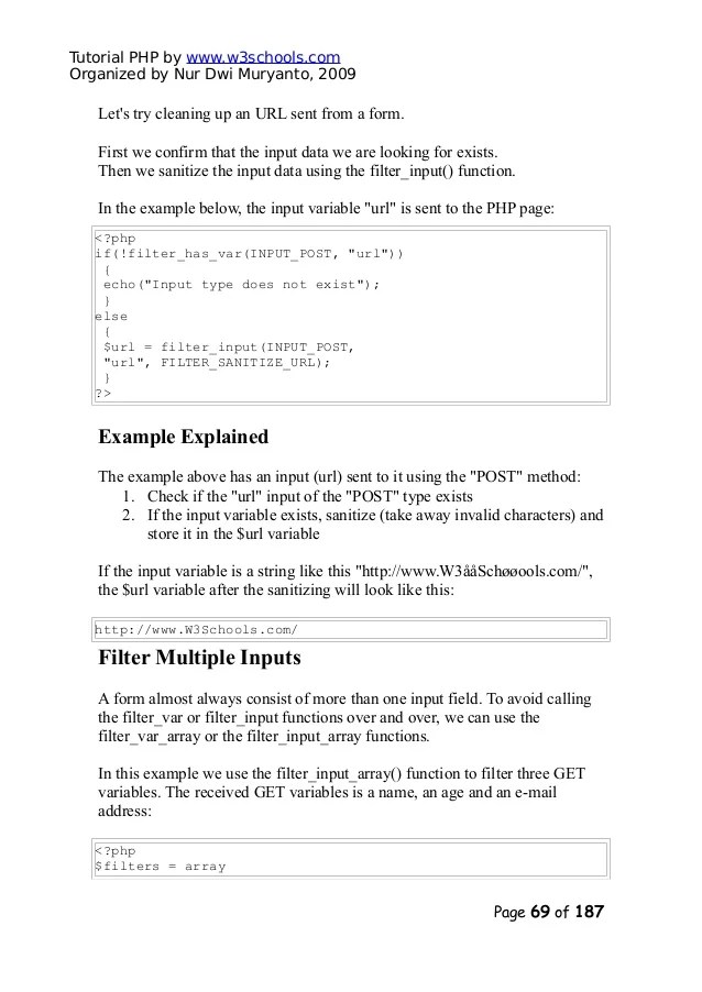 Php tutorial(w3schools)