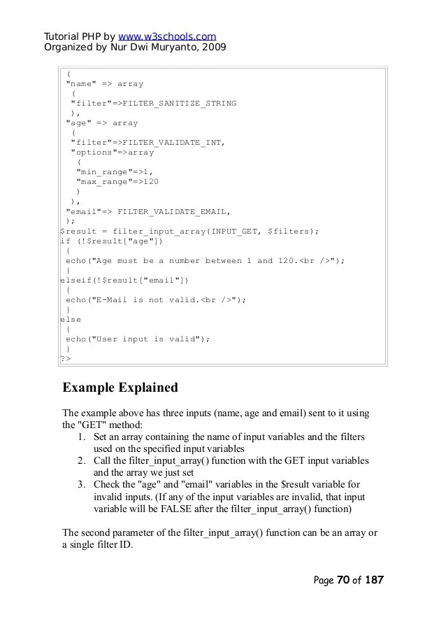 Php tutorial(w3schools)